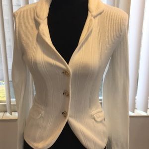 White Knit blazer